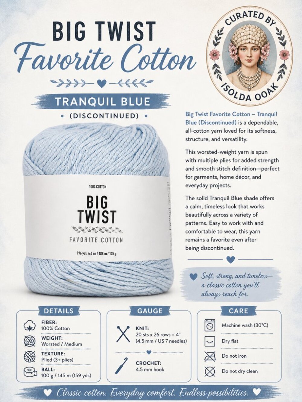 Big Twist Favorite Cotton – Tranquil Blue